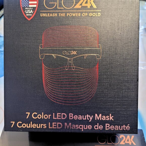 Glo24K Colour LED Mask Gold & Collagen Anti-Aging Facial Masks 5-Pack Bundle - Picture 6 of 6